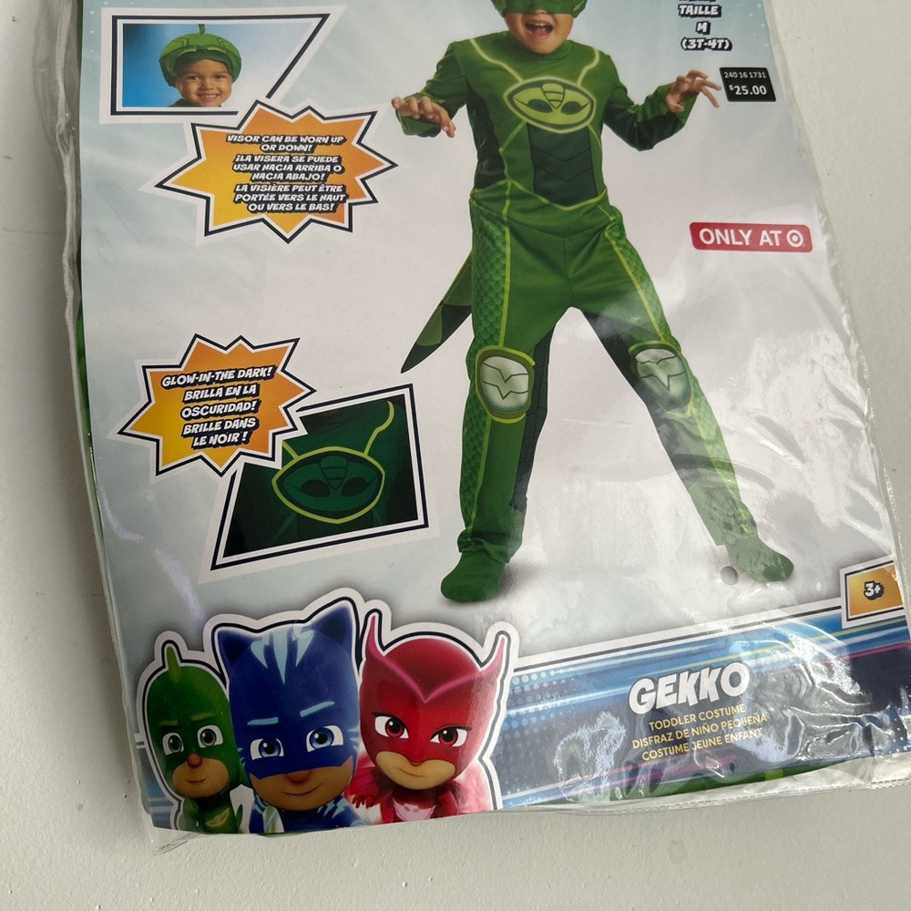 Costume Disguise PJ Masks Gekko Costume Toddler Size 3T-4T Target Exclusive New - Picture 5 of 5